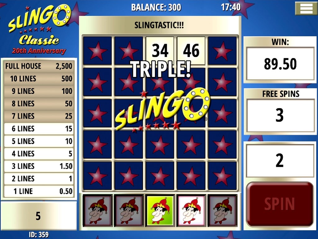 Slingo classic game