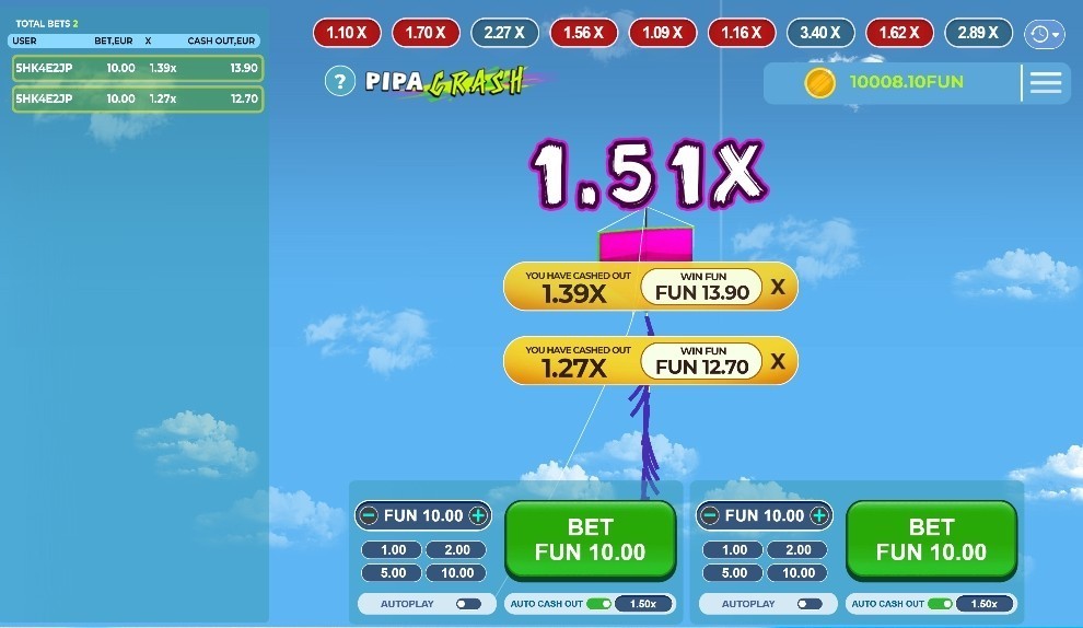 Pipa Crash Casino Game